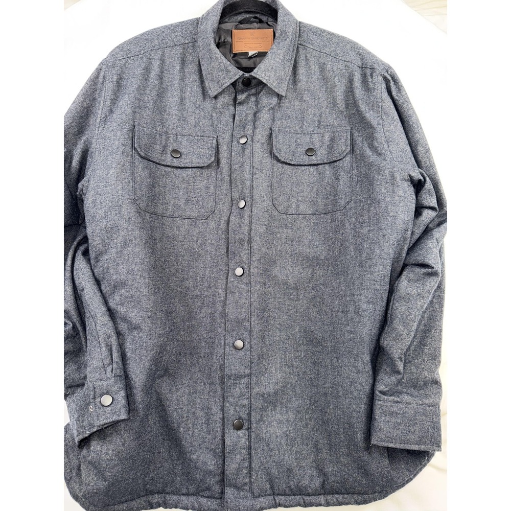 Rugged Elements Shirt Jacket Mens 2XL Gray Quilted Flannel Insulated Shacket